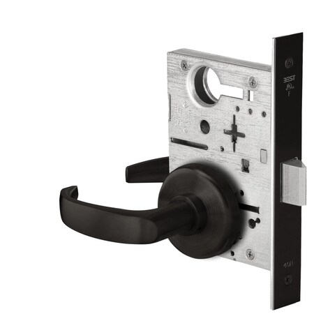 Grade 1 Passage Mortise Lock, 14 Lever, H Rose, Non-Keyed, Matte Black Finish, Field Reversible MPN:45H0N14H622