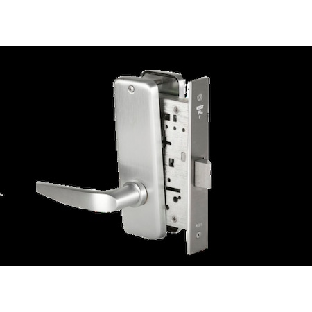 Mortise 45H Lock, Passage, Lever, Escutcheon, Satin Chrome AM, RH MPN:45H0N16J626AMRH