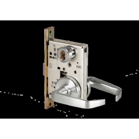 Mortise 45H Lock, Universal, Lever, Escutcheon, Sat Chr, RH MPN:45H7UNAB15H626RH