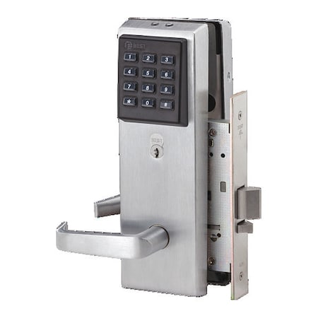 Mortise 45HZ Lock, Latch, Keypad, Lever, Satin Chrome, RH MPN:45HZ7DV14KP626RH