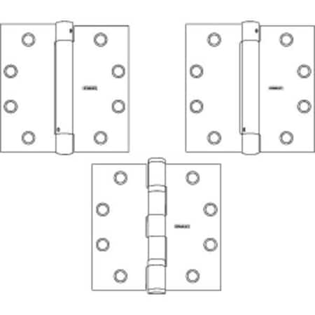Spring Hinge, Steel, Full Mortise Mounting, 1 23/32 in Leaf W x 4 1/2 in Leaf H, Satin Chrome MPN:827188