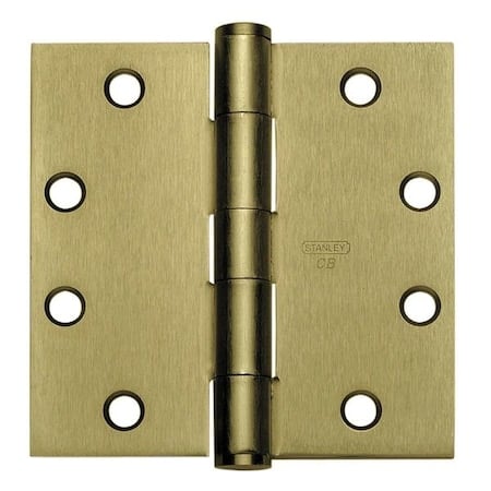 Door and Butt Hinge, Steel, Full Mortise Mounting, 1 3/4 in Leaf W x 4 in Leaf H, Bright Brass MPN:CB179 4 5X4 FM STDWT DOOR HINGE 3 STL
