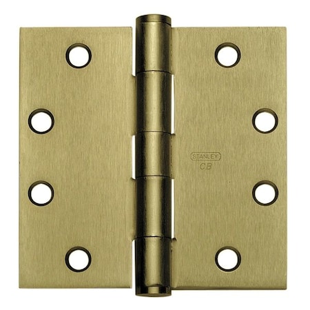 Door and Butt Hinge, Steel, Full Mortise Mounting, 1 3/4 in Leaf W x 4 in Leaf H, Bright Brass MPN:CB179 4X4 FM STDWT DOOR HINGE 3 STL