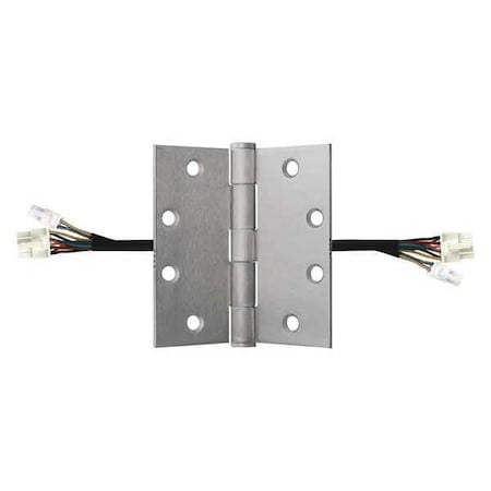 Electrified Hinge, Steel, Full Mortise Mounting, 4 1/2 in Leaf W x 4 1/2 in Leaf H, Satin Chrome MPN:CECB179-12C45X45US26DQUICKCONNECT