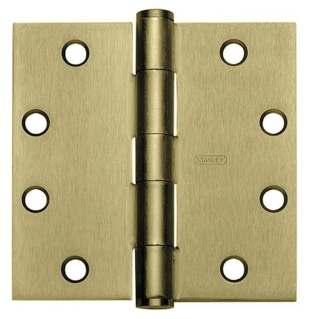 Door and Butt Hinge, Steel, Full Mortise Mounting, 1 3/4 in Leaf W x 4 in Leaf H, Bright Brass MPN:F179 4 5X4 DOOR HINGE 3 STL