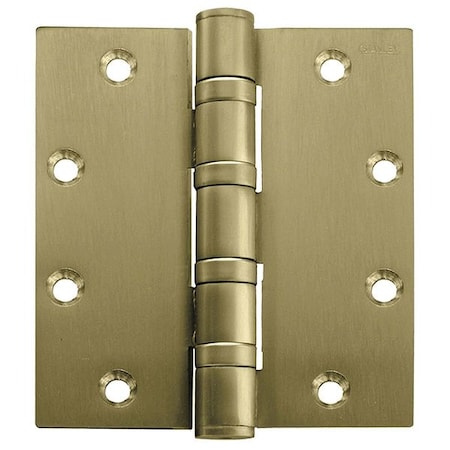 Door and Butt Hinge, Steel, Full Mortise Mounting, 2 1/4 in Leaf W x 5 in Leaf H, Bright Brass MPN:FBB168 5X5 HW DOOR HINGE 3 STL