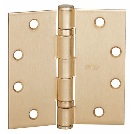 Door and Butt Hinge, Steel, Full Mortise Mounting, 1 1/2 in Leaf W x 4 1/2 in Leaf H, Satin Brass MPN:FBB17945X45DOORHINGE4STL