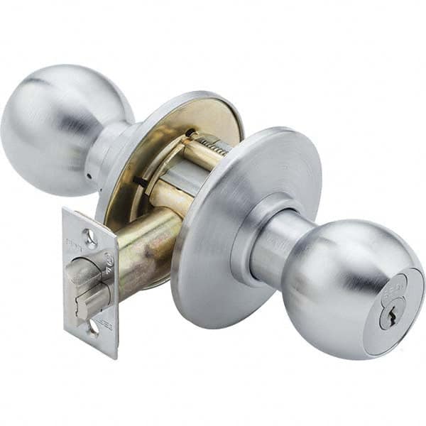 Knob Locksets; Type: Keyless; Passage; Door Thickness: 1 3/8 - 2; Back Set: 2-3/4; Material: Brass; Finish/Coating: Satin Chrome; Compatible Door Thickness: 1 3/8 - 2; Material: Brass; Design/Shape: Ball Knob; Additional MPN:8K30N4ASTK626