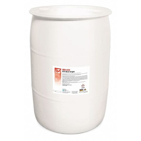Toilet Bowl Cleaner, Liquid, Clear, 55 gal MPN:BSI1043