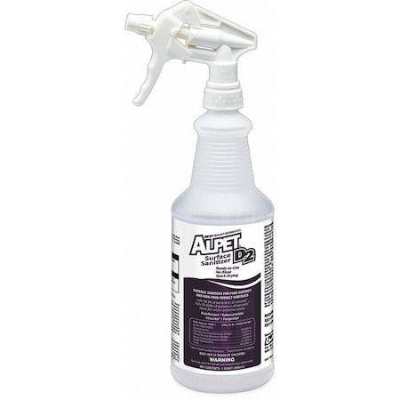 Cleaner, Disinfectant and Sanitizer, 1 qt. Trigger Spray Bottle, Alcohol, 4 PK MPN:SS10009