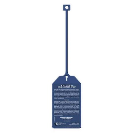 Safety Tag, Alpet E2 Sanitizing Foam Soap, Plastic, 3 in Width, 13 in Height, Write On Surface: No MPN:USP20092