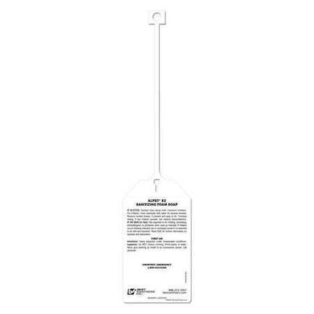 Safety Tag, Alpet E2 Sanitizing Foam Soap, Plastic, 3 in Width, 13 in Height, Write On Surface: No MPN:USP20100