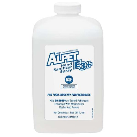 Hand Sanitizer, 1 L, Fragrance Free, PK6 MPN:SA10012