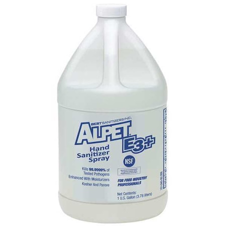 Hand Sanitizer, Liquid, E3 NSF Rating, Jug, 1 gal, Fragrance Free, PK4 MPN:SA10014