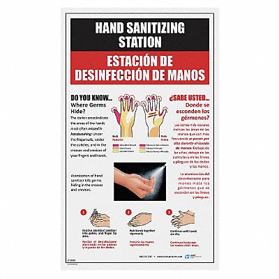 Bilingual Hand Sanitizing Poster MPN:LT10008