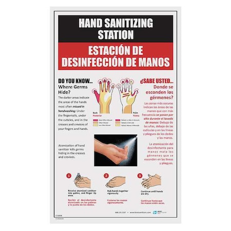 Hand Sanitizer Sign, Multicolored, 14