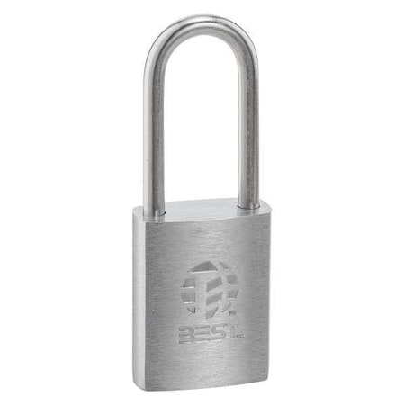Keyed Padlock, Coreless, Long Shackle, Rectangular Brass Body, Stainless Steel Shackle, 7/8 in W MPN:11B772T