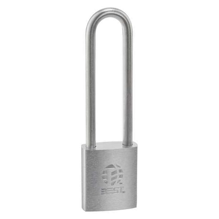 Keyed Padlock, Coreless, Long Shackle, Rectangular Brass Body, Stainless Steel Shackle, 7/8 in W MPN:11B782L