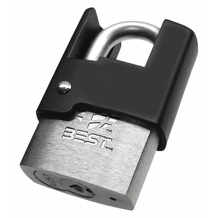 Padlock, Coreless, Partially Hidden Shackle, Rectangular Steel Body, Stainless Steel Shackle MPN:21B721LSH