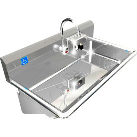 BSM Inc. ADA SS Sink 1 Station with Electronic Faucet Wall Mount 36
