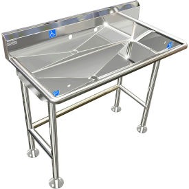 BSM Inc. ADA SS Sink 1 Station Body Only Floor Mount Sloped Drain 40