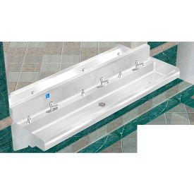 BSM Inc. Elite ADA SS Sink 3 Station with Metering Faucet Wall Mount 84