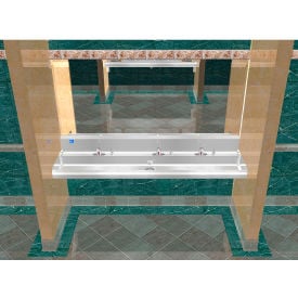 BSM Inc. Elite ADA SS Sink 3 Station w/ Deck Electronic Faucet Wall Mount 84