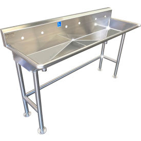 BSM Inc. ADA SS Sink 3 Station Body Only Floor Mount Sloped Drain 60