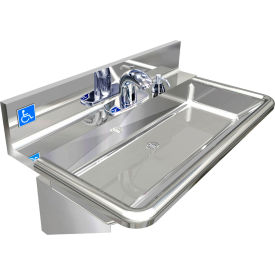 BSM Inc. ADA SS Hand Sink 1 Station with Deck Electronic Faucet Wall Mount 30