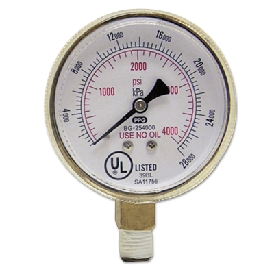 Bw 2-1/2X4000 Brass Replacement Gauge MPN:900-B254000
