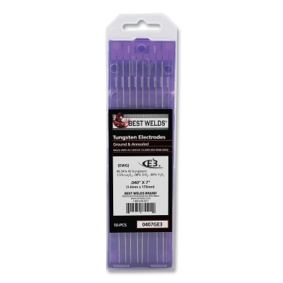 .040 X 7 E3 Tungsten Electrode 10/Pk MPN:900-0407GE3