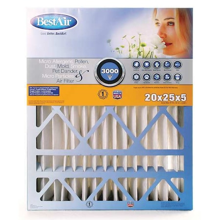 20 in x 25 in x 5 in Synthetic Furnace Air Cleaner Filter MPN:CB2025-13C