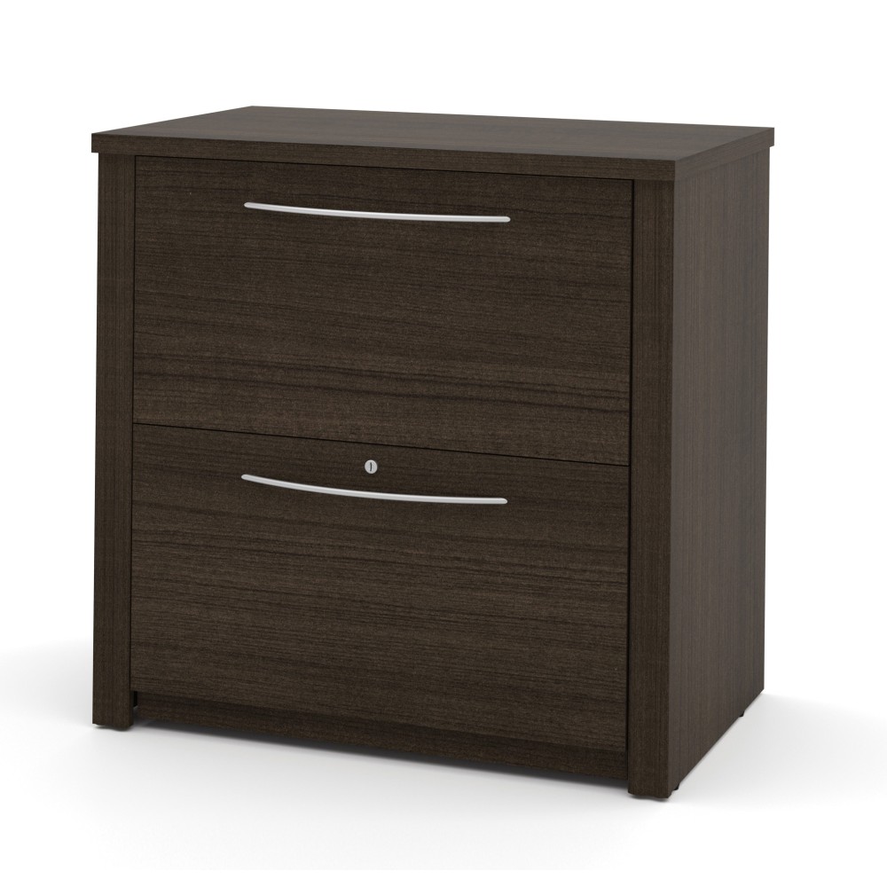 Bestar Embassy 30-13/16inW x 19-5/8inD Lateral 2-Drawer Locking File Cabinet, Dark Chocolate MPN:60630-3179