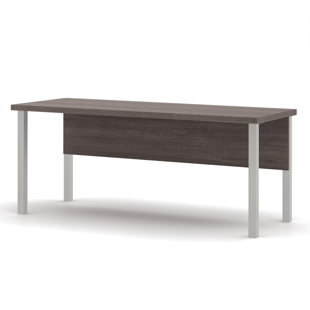 Bestar Pro-Linea 72inW Table Computer Desk With Square Metal Legs, Bark Gray MPN:120401-47