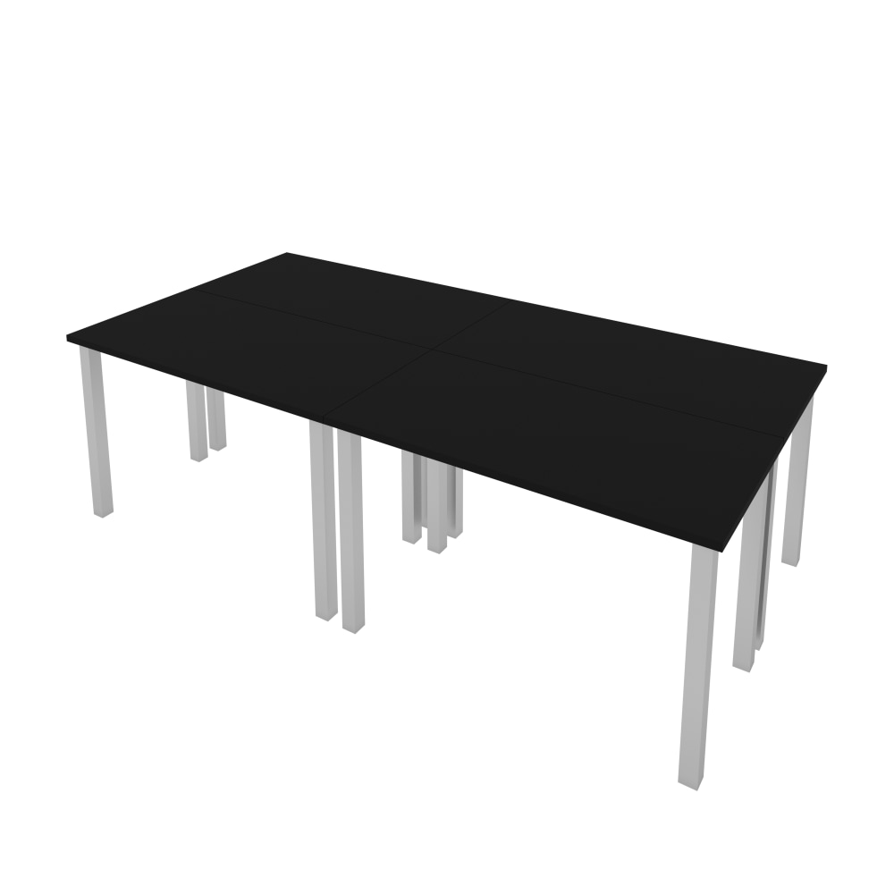 Bestar Universal 48inW Table Computer Desks With Square Metal Legs, Black, Set Of 4 Computer Desks MPN:65900-000018