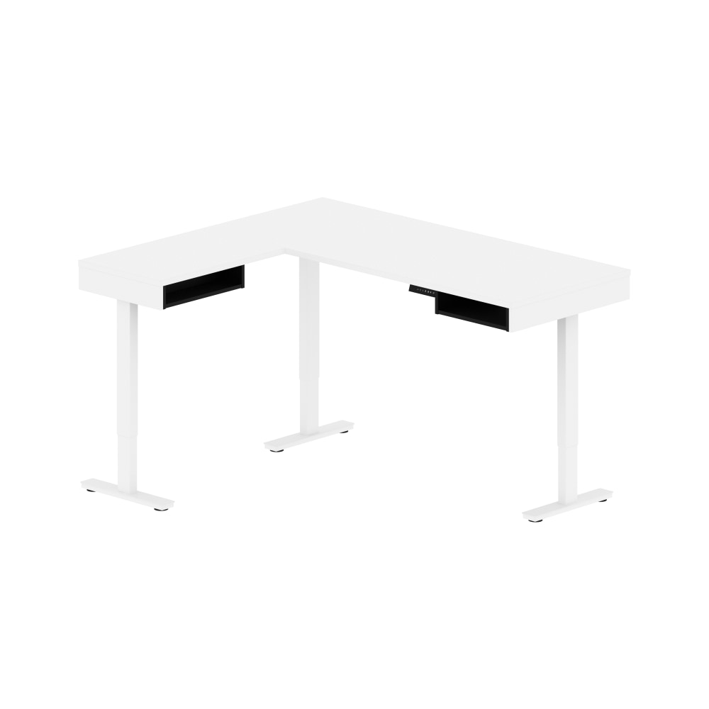 Bestar Pro-Vega 72inW L-Shaped Standing Corner Desk, White/Black MPN:130420-000017
