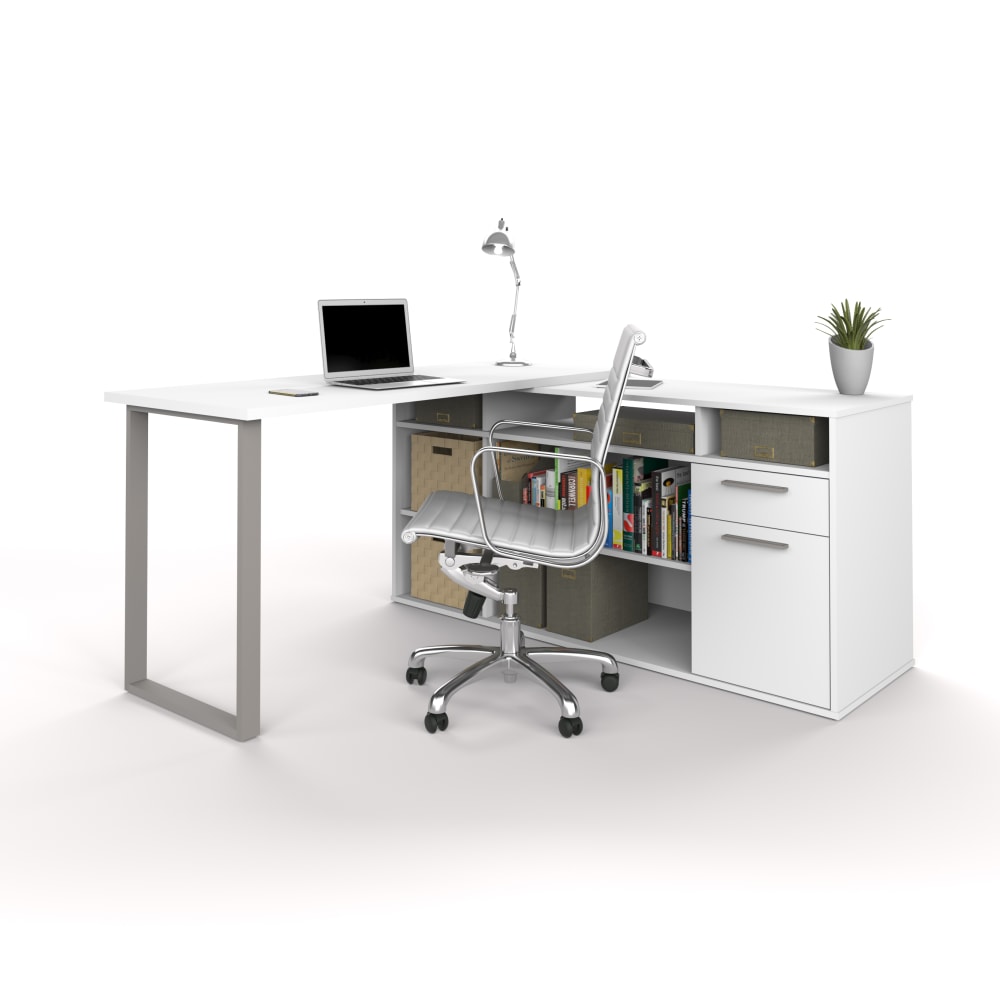 Bestar Solay 60inW L-Shaped Corner Desk, White MPN:29420-17