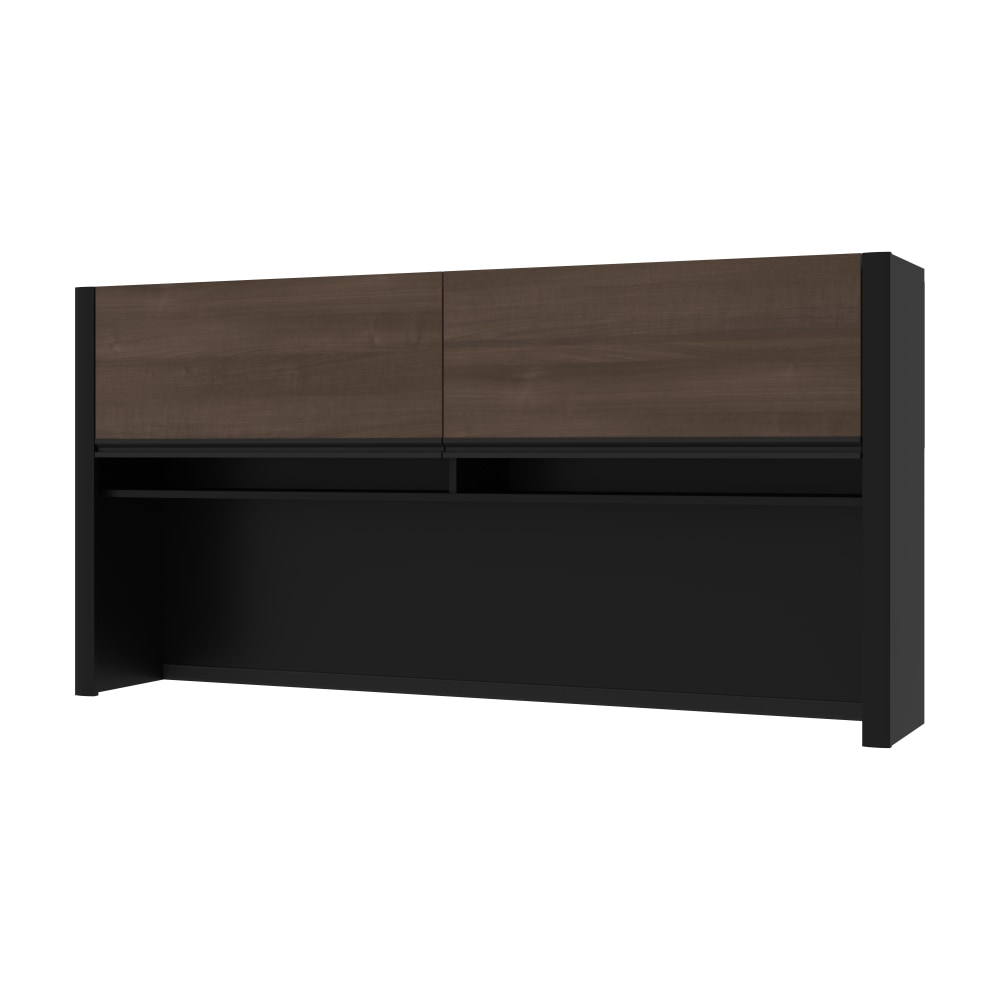 Bestar Connexion Hutch For Narrow Desk Shell, 35-1/2inH x 70-5/8inW x 13-7/16inD, Antigua/Black MPN:93510-000052