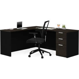 Bestar® L-Desk - Deep Gray and Black - Pro-Concept Plus Series 110885-32