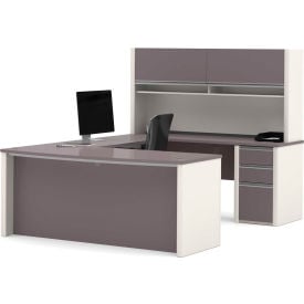 Bestar® U Desk with Hutch & Pedestal - 71