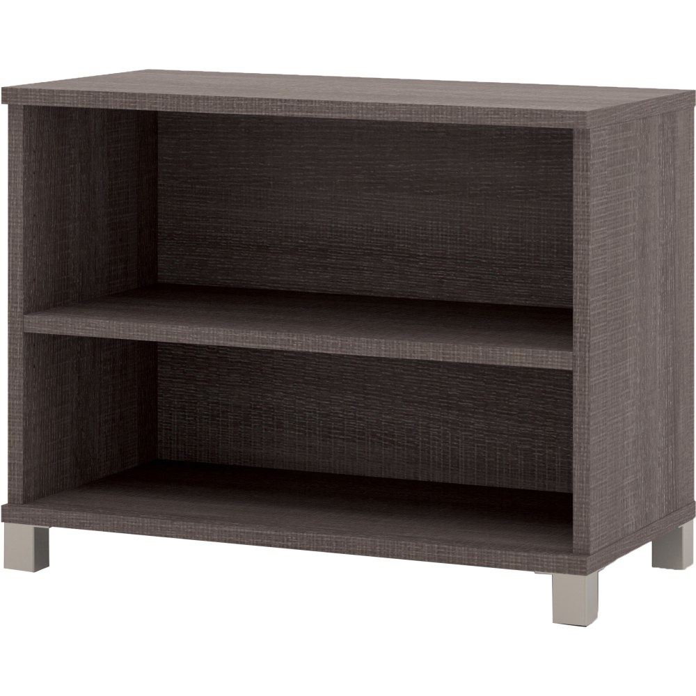 Bestar Pro-Linea Small Shelving Unit, 28-7/16inH x 35-5/8inW x 19-1/2inD, Bark Gray MPN:120160-1147