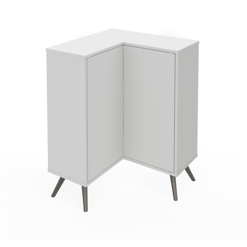 Bestar Krom 27inW Corner Storage Cabinet With Metal Legs, White MPN:17162-1117