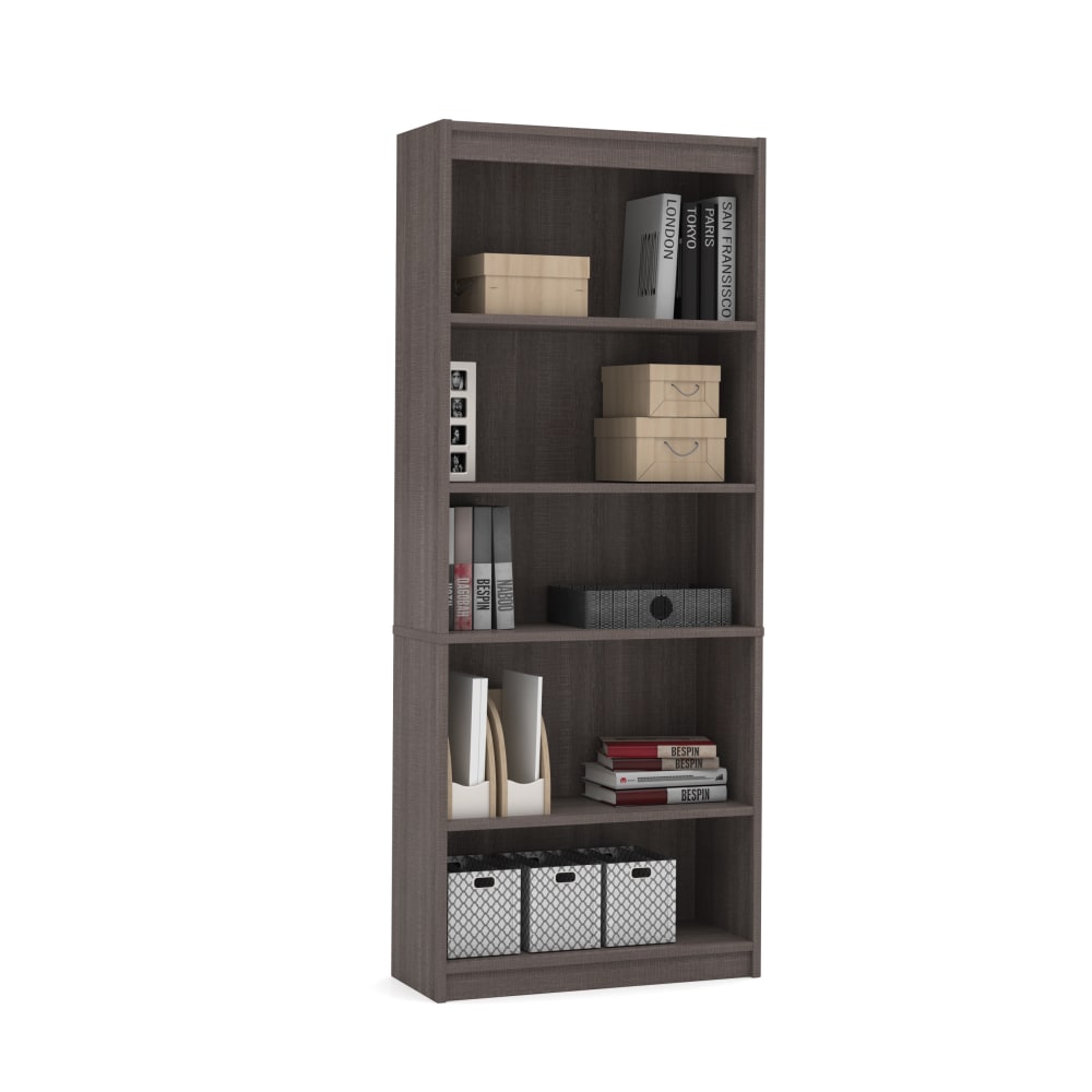 Bestar Universel 72inH Standard Bookcase, Bark Gray MPN:65715-000047