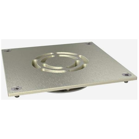 Square Floor Drain, Nickel Bronze/Cast Iron, 2