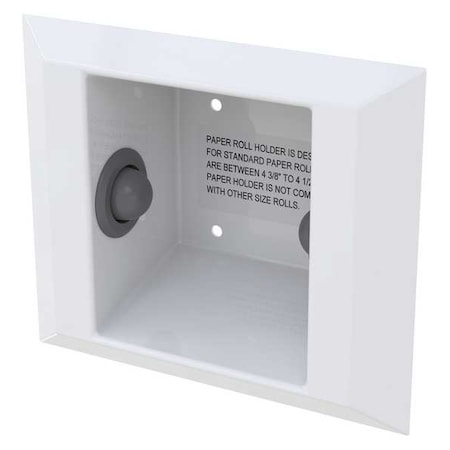 Toilet Paper Holder, White, SS, 9-1/16