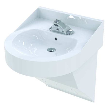 Bathroom Sink, White, SS, Wall Mount, 0.5gpm MPN:WH3740-3375L-SO-110V-BAT