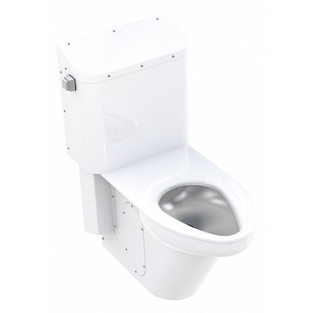 Ligature Resistant Toilet, 1.28 to 1.6 gpf, Siphon Jet, Floor Mount, Elongated, White MPN:WH2145_12