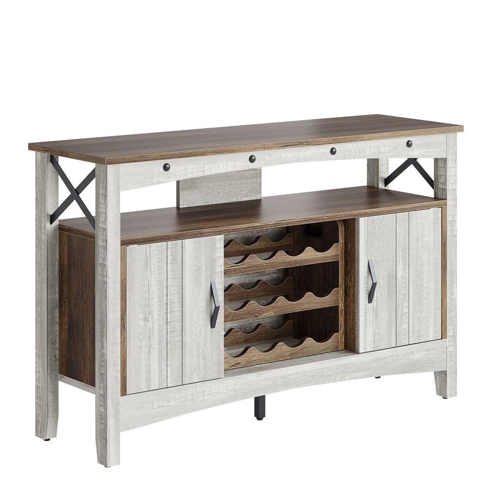 Bestier 50inW Storage Cabinet With LED Light, Wash White MPN:C331S-WHTW