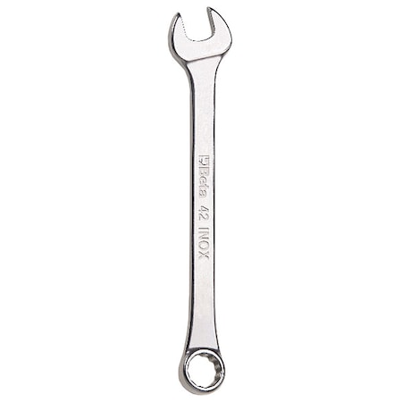 42INOX Stainless Steel, SAE 1/4 in, 12 Point, 15 Degrees Offset Combination Wrench MPN:000420356