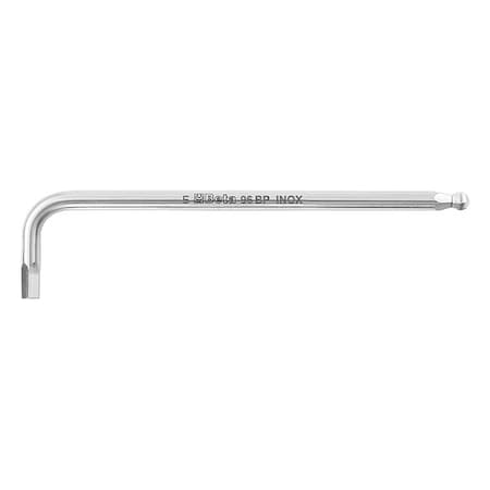 Metric Plain Ball Hex Key Hex Key, 5 mm Tip Size, 5 in Long, 1 5/16 in Short MPN:000961445